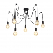 Deco Dreifa 7 Light Pendant In Black Finish with Distribution Box And Cable Support Brackets D0632 – Dreifa Pendant – Deco – Daz Lighting