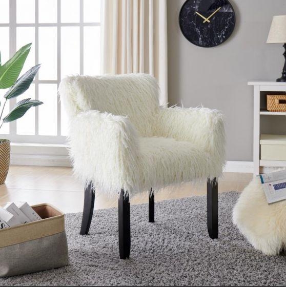 Heavy Shag Faux Sheepskin Tub Chair Grey – By CGC Interiors