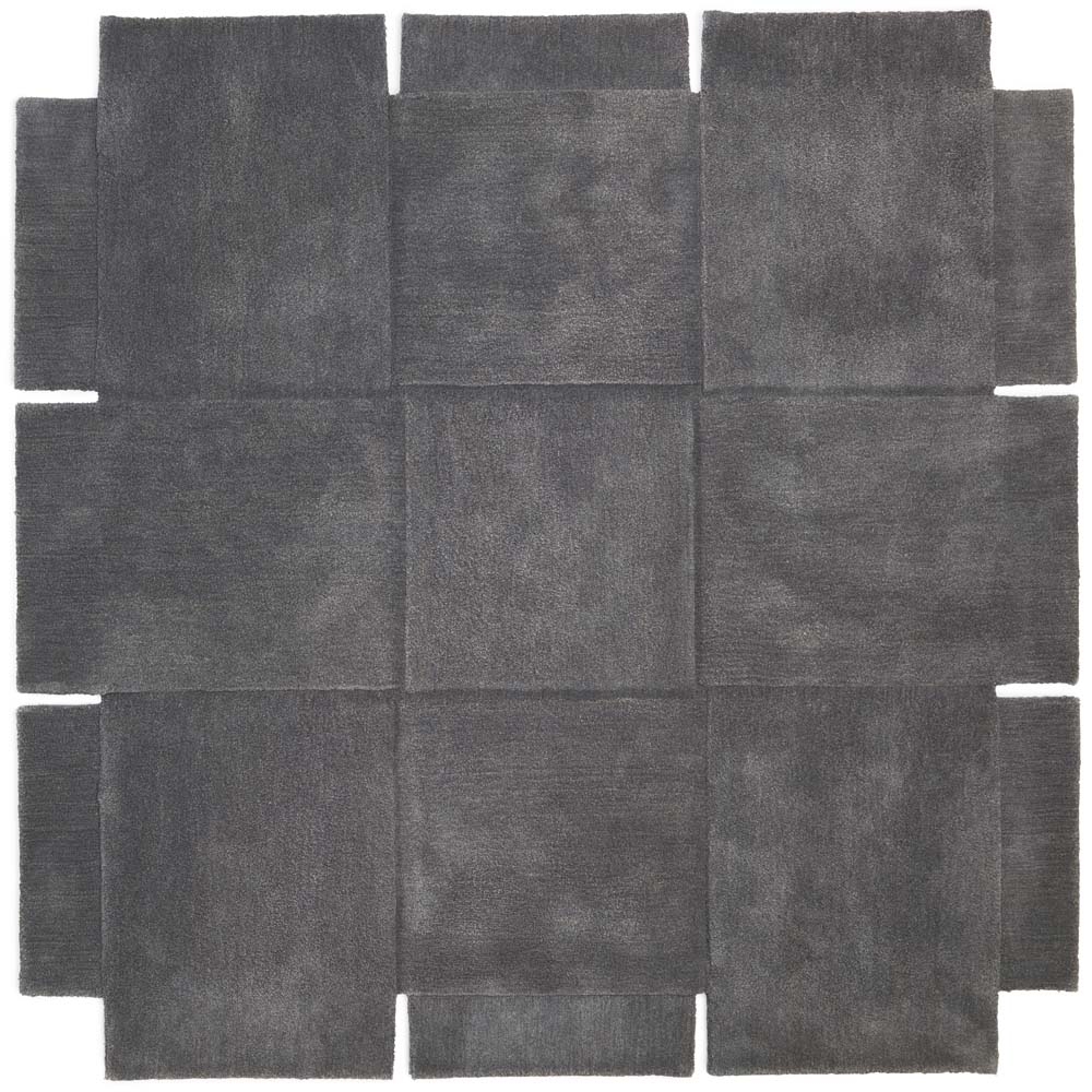 Design House Stockholm – Basket Rug – Grey – 180 x 180 – Light Purple / Grey – 100% Wool / Cotton – 180cm