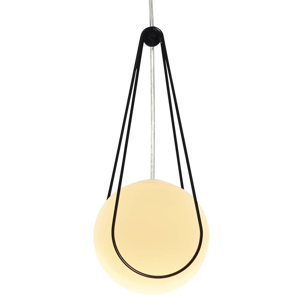 Design House Stockholm – Luna Kosmos Pendant Light – Small – Black – Black / Yellow – Opal Glass / Powder Coated Metal – 36