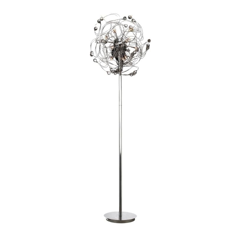 Diyas Messe 12 Lights Floor Lamp Polished In Chrome And Finished In Crystal IL30175 – Messe Floor Lamp – Diyas – Daz Lighting