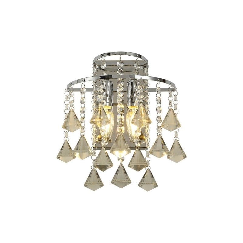 Diyas Inina 2 Light Wall Lamp In Polished Chrome And Crystal IL30774 – Inina Wall Lamp – Diyas – Daz Lighting