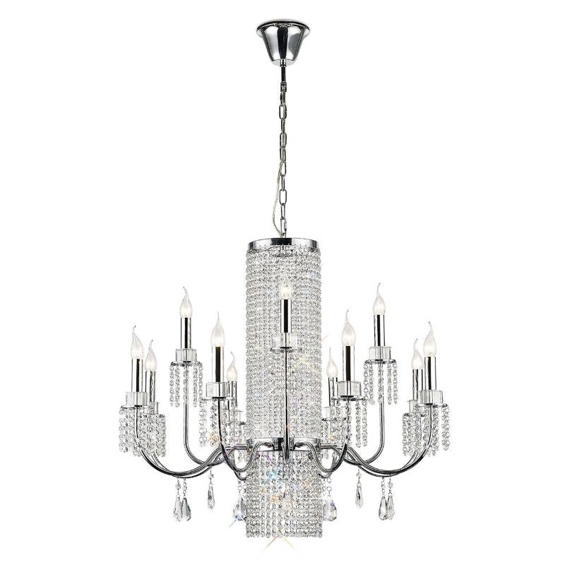 Diyas Emily 13 Light Chandelier In Polished Chrome Finish And Crystal IL31544 – Emily Ceiling – Diyas – Daz Lighting