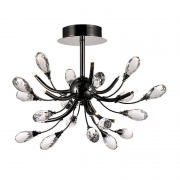 Diyas Anita 9 Light Semi Ceiling Chandelier In Black Chrome And Clear Crystal Finish IL31635 – Anita Ceiling – Diyas – Daz Lighting