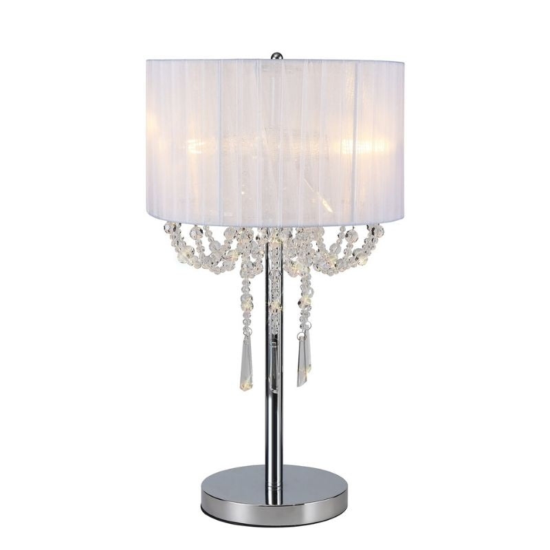 Diyas Freida 3 Light Table Lamp In Polished Chrome Finish And Crystal IL31749 – Marisa Table Lamp – Diyas – Daz Lighting
