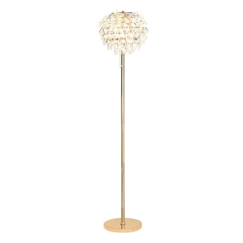 Diyas Coniston 3 Light Floor Lamp In French Gold And Crystal Finish IL32837 – Coniston Floor Lamp – Diyas – Daz Lighting