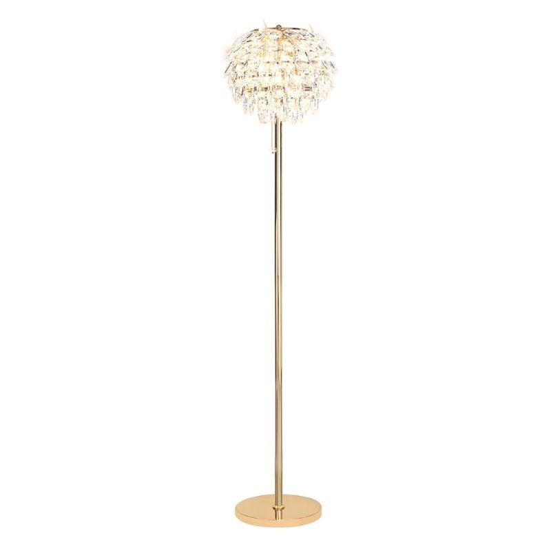 Diyas Coniston 3 Light Floor Lamp In French Gold And Crystal Finish IL32837 – Coniston Floor Lamp – Diyas – Daz Lighting