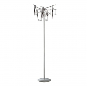 Diyas Cygnet 6 Light Floor Lamp In Polished Chrome Finish with Black Glass And Crystal IL50418 – Cygnet Floor Lamp – Diyas – Daz Lighting