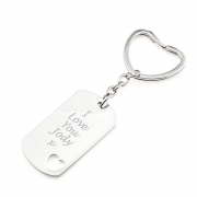 Rectangle Heart Cutout Keyring