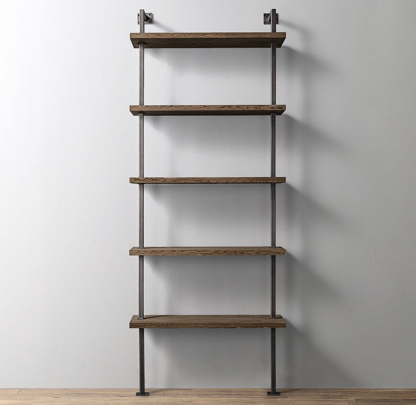 BOX-IT – 5 Shelf Industrial Single Shelving Unit, 60cm22cmJacobeanRaw Steel – Acumen Collection – Acumen Collection