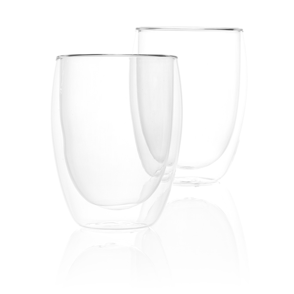 Double Wall Glasses Set Of 2 Tea / Coffee Cups.