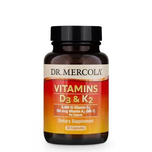 Vitamins D3 & K2 | Dr Mercola | 30 Capsules