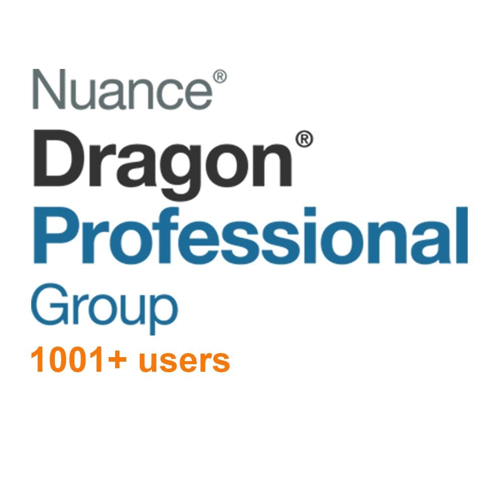 Nuance Dragon Professional Group 15 Volume License 1001+ Users