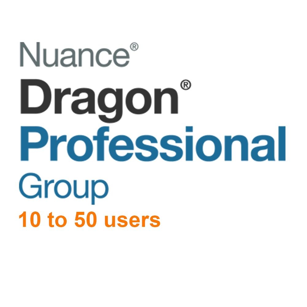 Nuance Dragon Professional Group 15 Volume License 10 – 50 Users