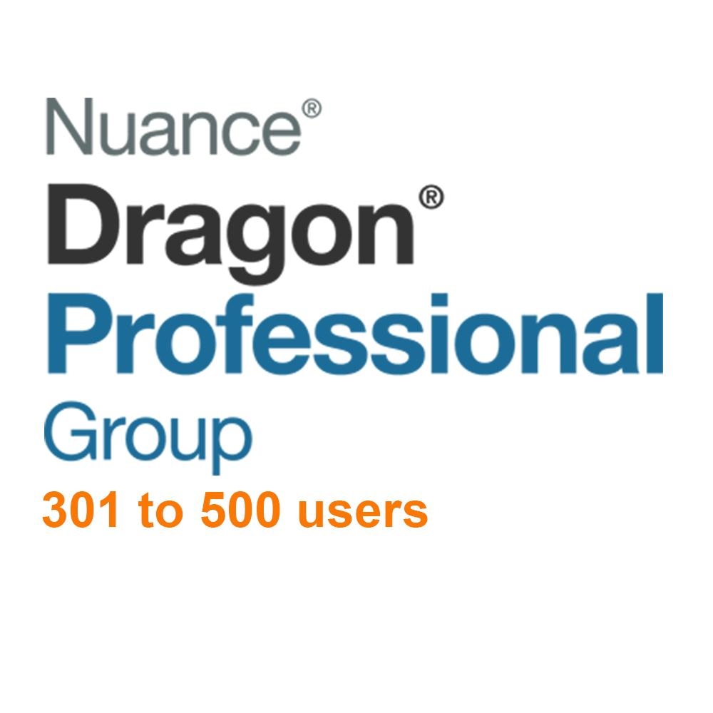Nuance Dragon Professional Group 15 Volume License 301 – 500 Users