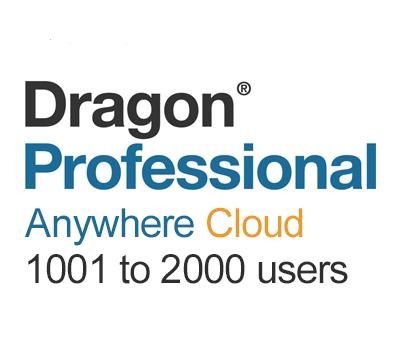 Nuance Dragon Professional Anywhere Cloud 1001 to 2000 Users