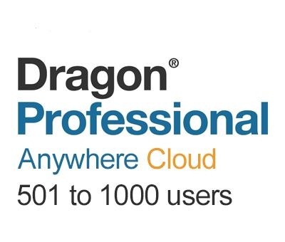 Nuance Dragon Professional Anywhere Cloud 501 to 1000 Users