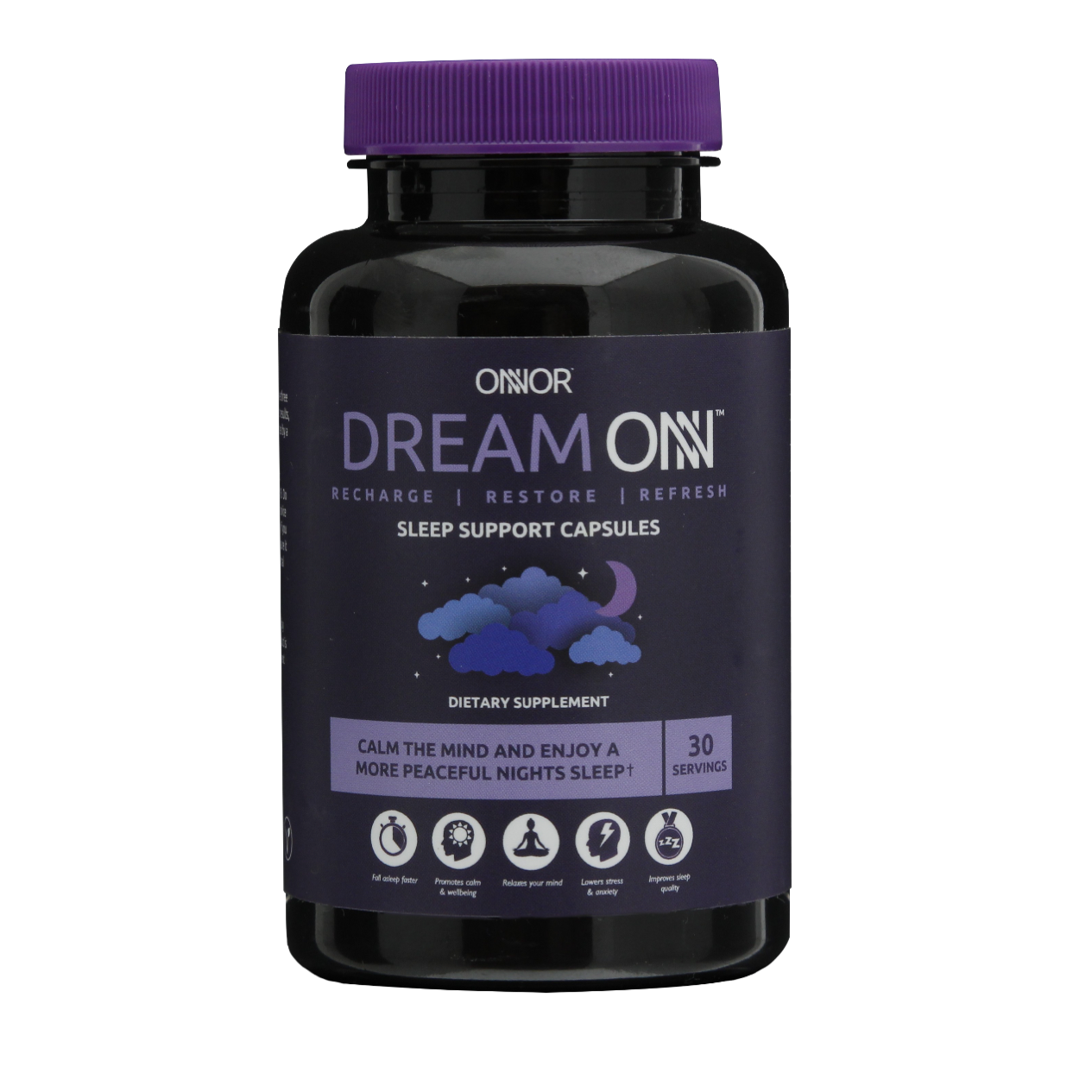 Dream ONN Sleep Support Capsules – ONNOR Single Pack – Fall Asleep Faster – Deeper & Less Disturbed Sleep – Vegan – Gluten & GMO Free – ONNOR Limited