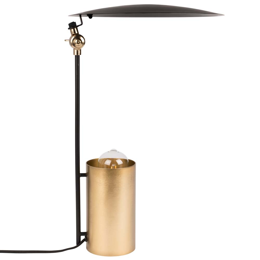Dutchbone – Julius Table Lamp – Black / Gold – Powder Coated Iron / Brass Plated Iron – 48cm