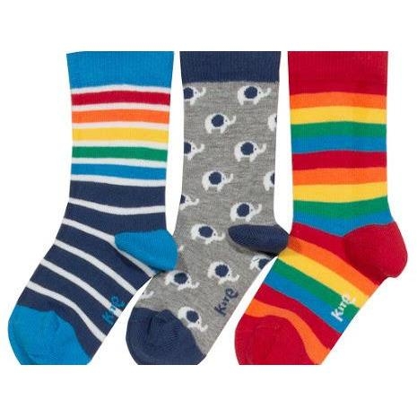 Kite Toddler 3 Pack Ellie Organic Cotton Socks – Rainbow – 6-12 months