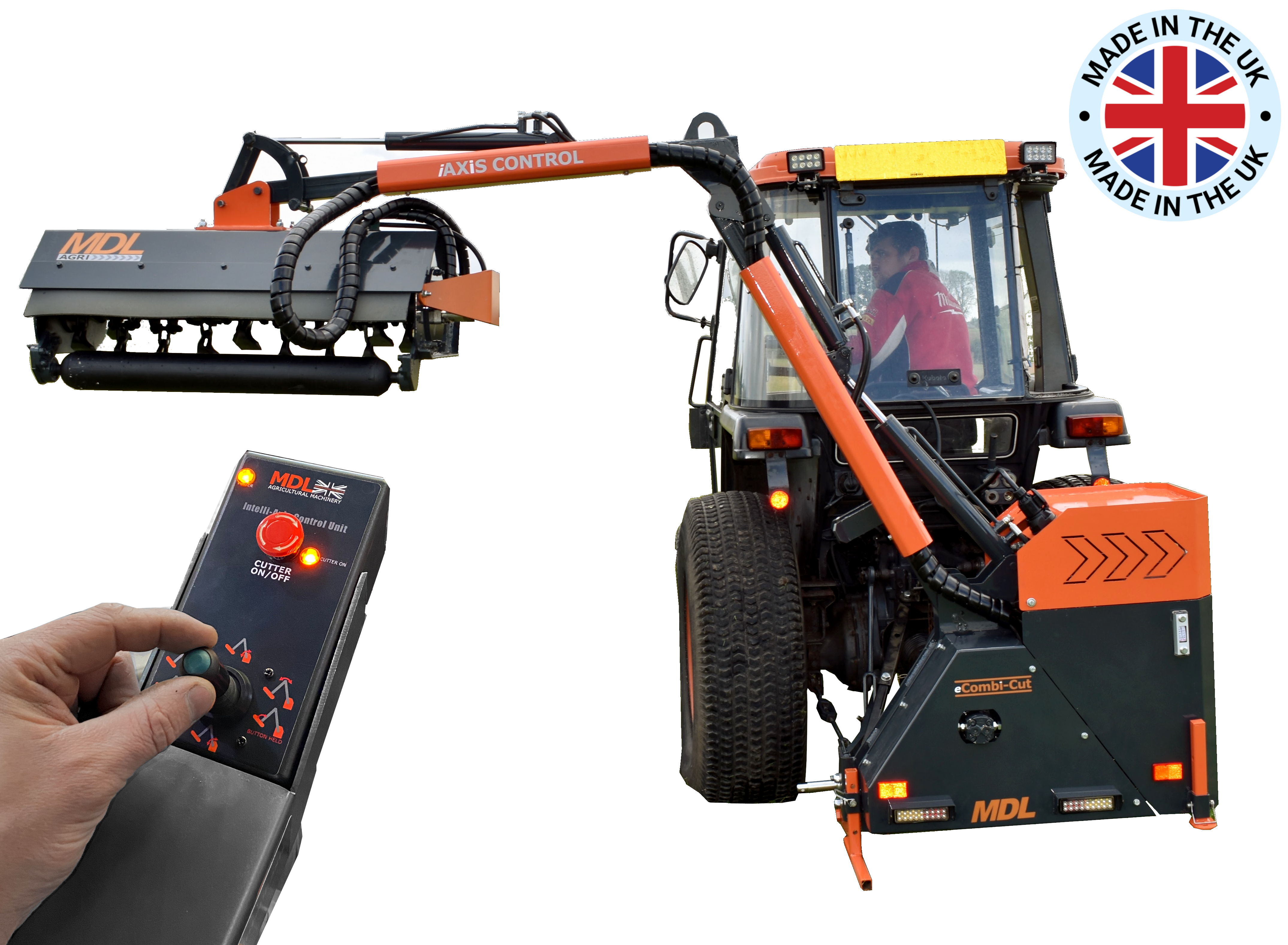 MDL eCombi-Cut 100cm – Joystick Operated Hedge Cutter – Manufactured in Britain. – MDL eCombi-Cut 100cm Flail Head AND Scissor Bar – Hedge Cutting – 3