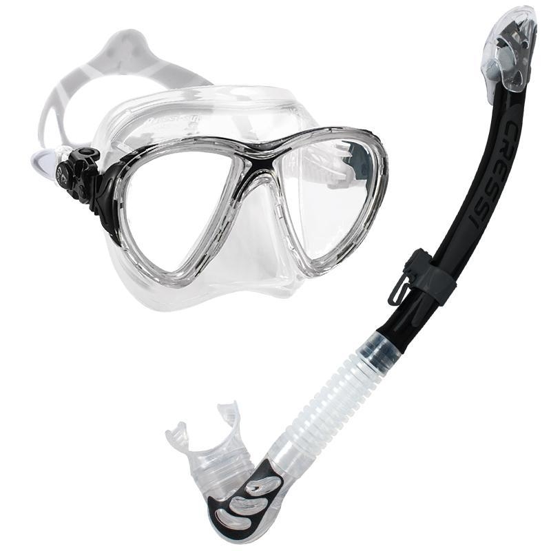 Cressi Big Eyes Evo Crystal Mask & Alpha Ultra Dry Set