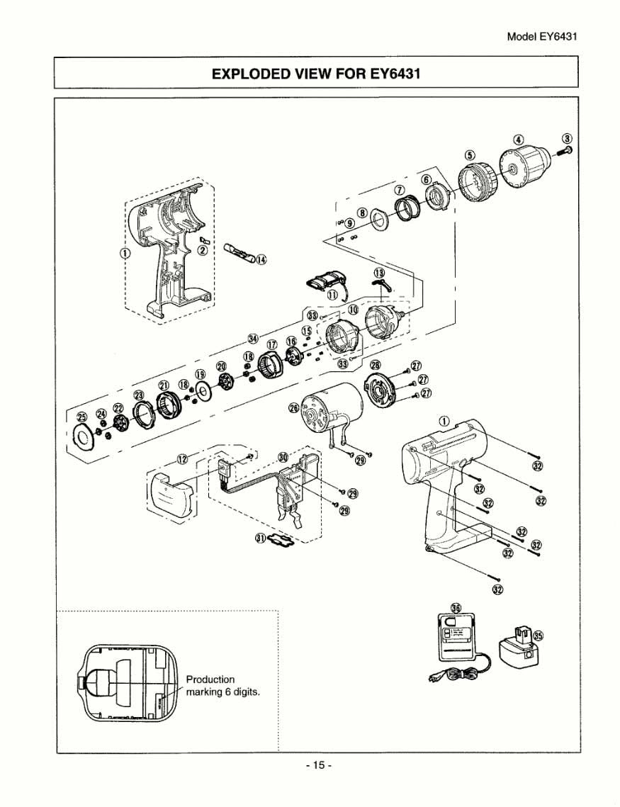 Panasonic EY6464 GEAR BOX BLOCK WEY6431L1458 Spare Part