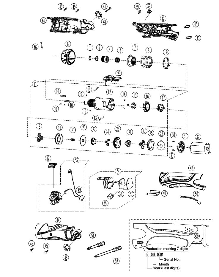 Panasonic EY7410 CHANGE-GEAR HANDLE WEY7410H3237 Spare Part