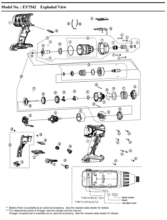 Panasonic EY7542 HOOK RELEASE LEVER WEY7540H0407 Spare Part
