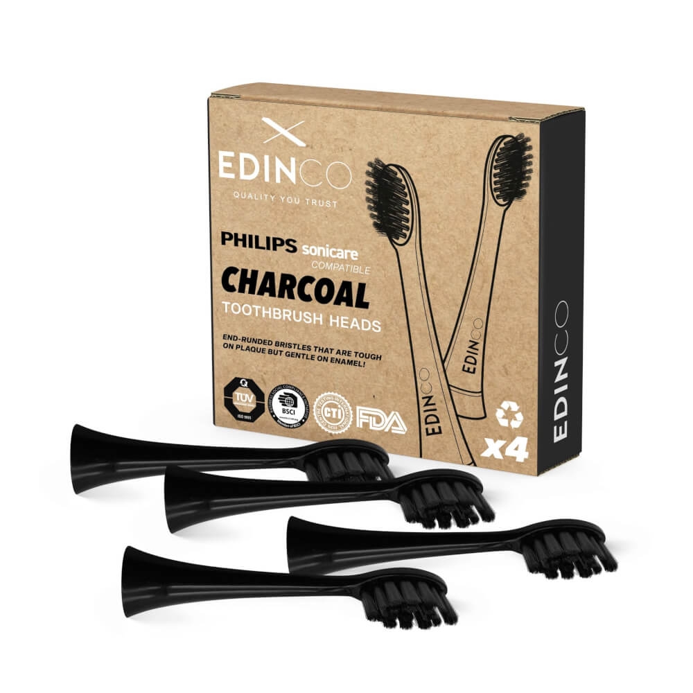 Edinco Recyclable Charcoal Philips Compatible Heads (4 Heads) – Recyclable Dental Care – Edinco