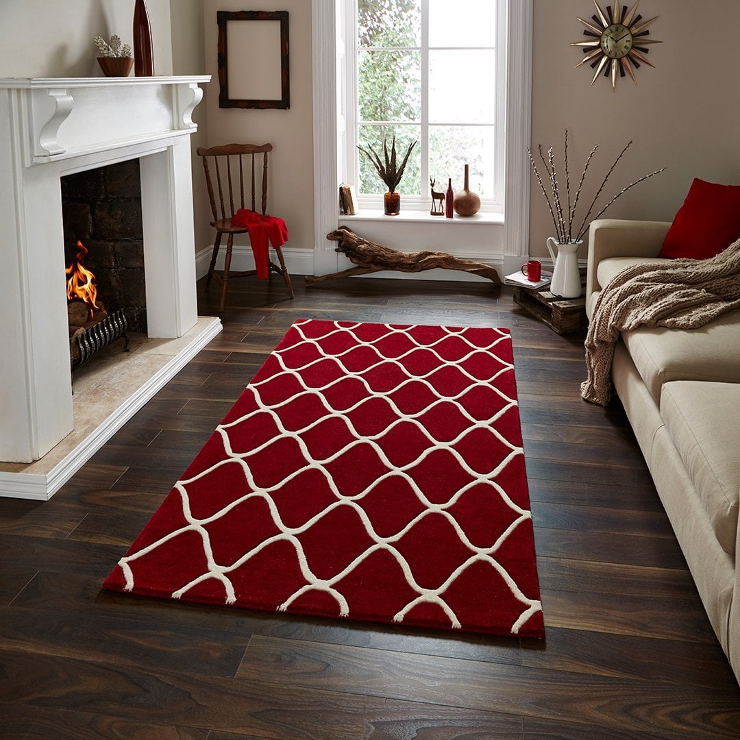 Think Rugs – Elements EL 65 Red 120 x 170cm / Red – The Rug Quarter
