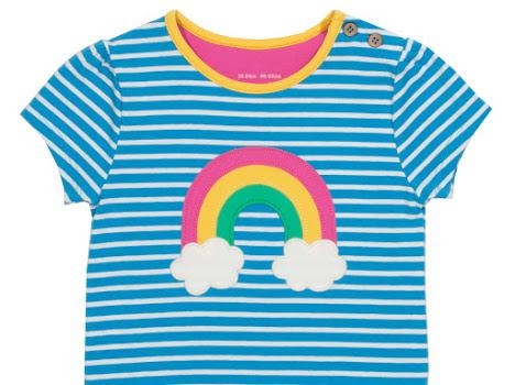 Kite Toddler Rainbow Organic Cotton T-shirt – Blue – 2-3 years