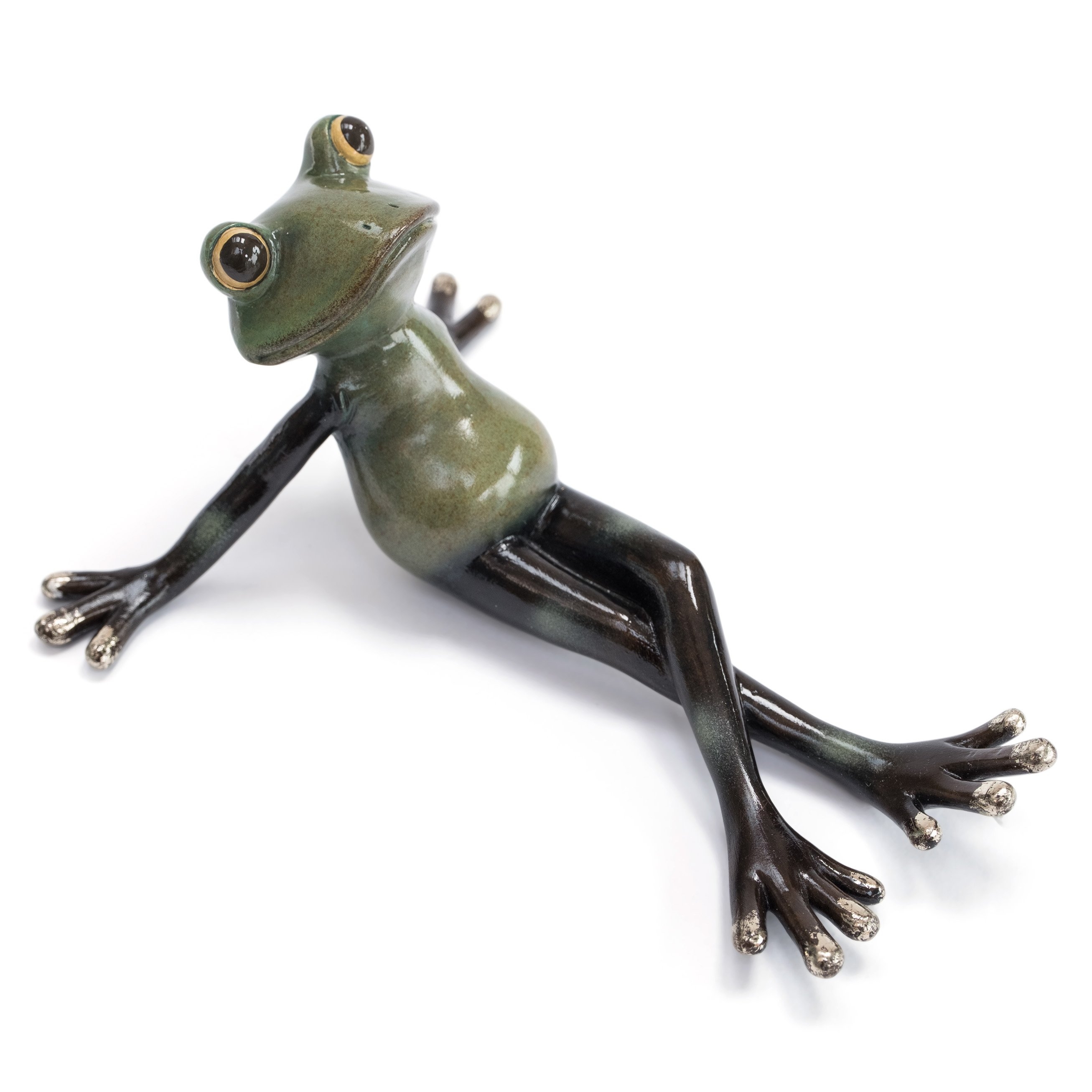Sculpture Leaning Mad Frog – 8cm x 14cm x 18cm