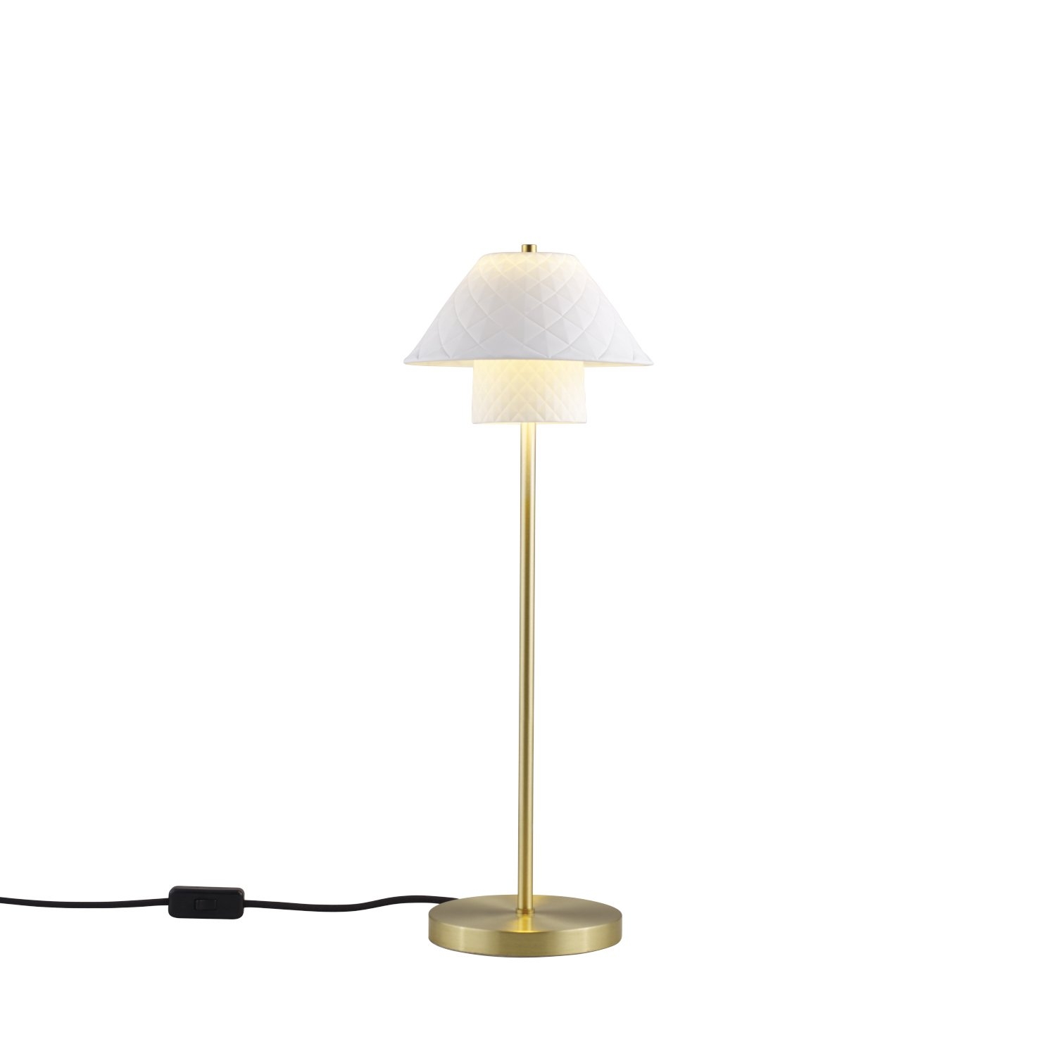 Original Btc – Oxford Double Table Light – Natural White & Satin Brass 570 X 205 mm