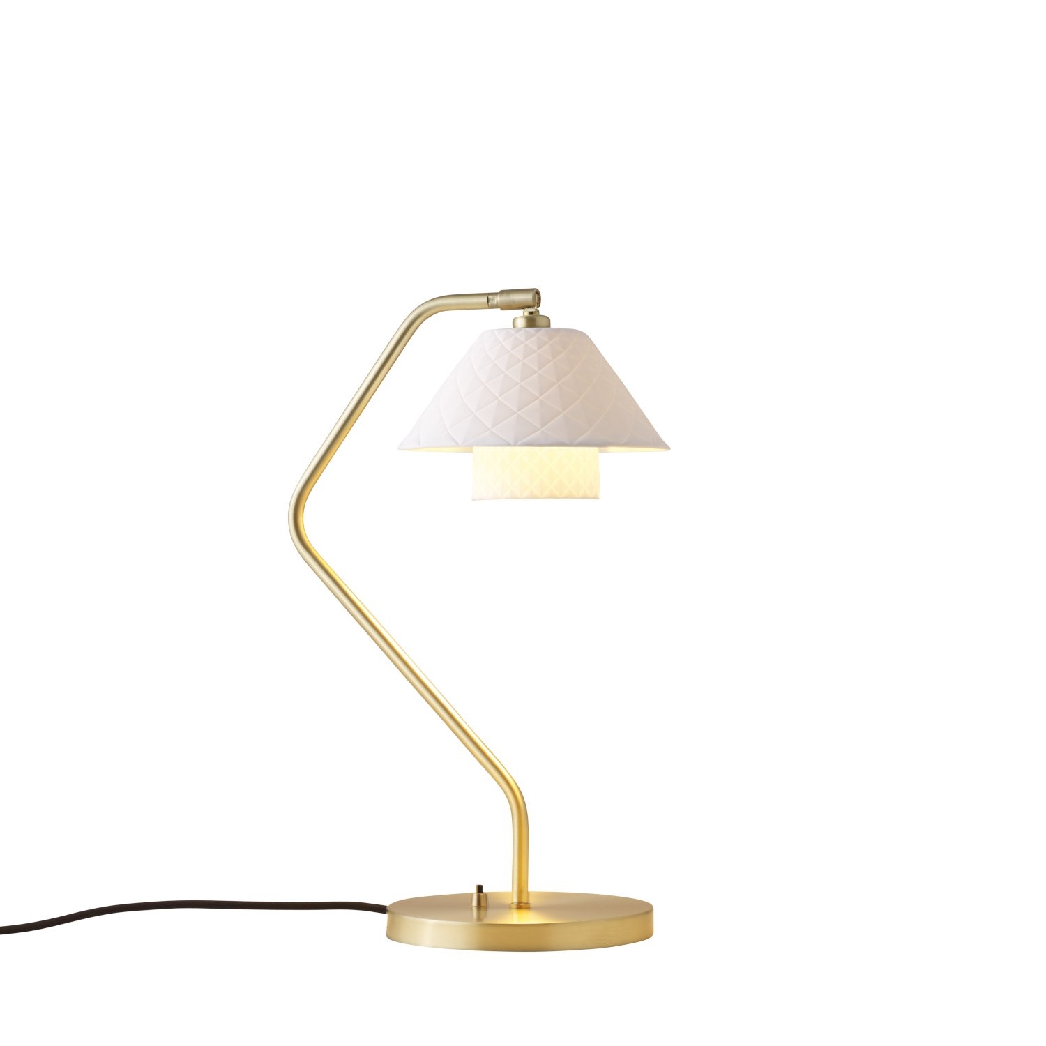 Original Btc – Oxford Double Desk Light – Natural White & Satin Brass 325 X 205 X 500 X 205 mm