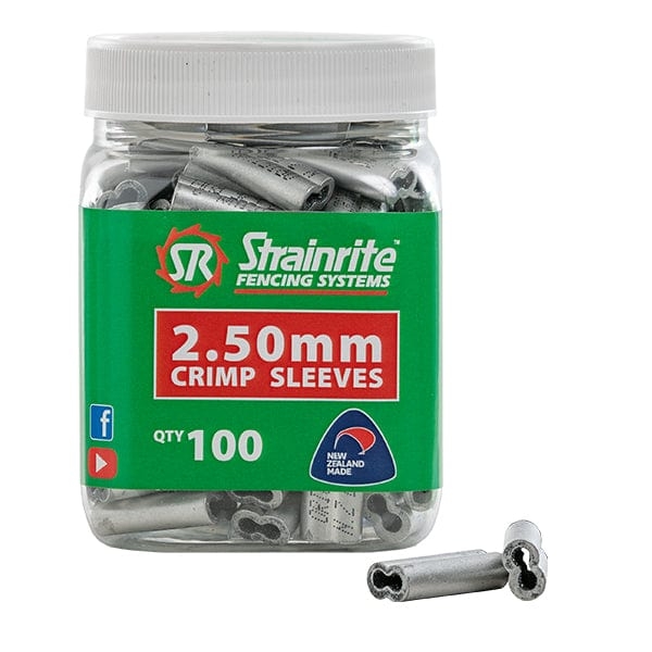 Crimp sleeve to suit 1.6 – 2.5mm per 100