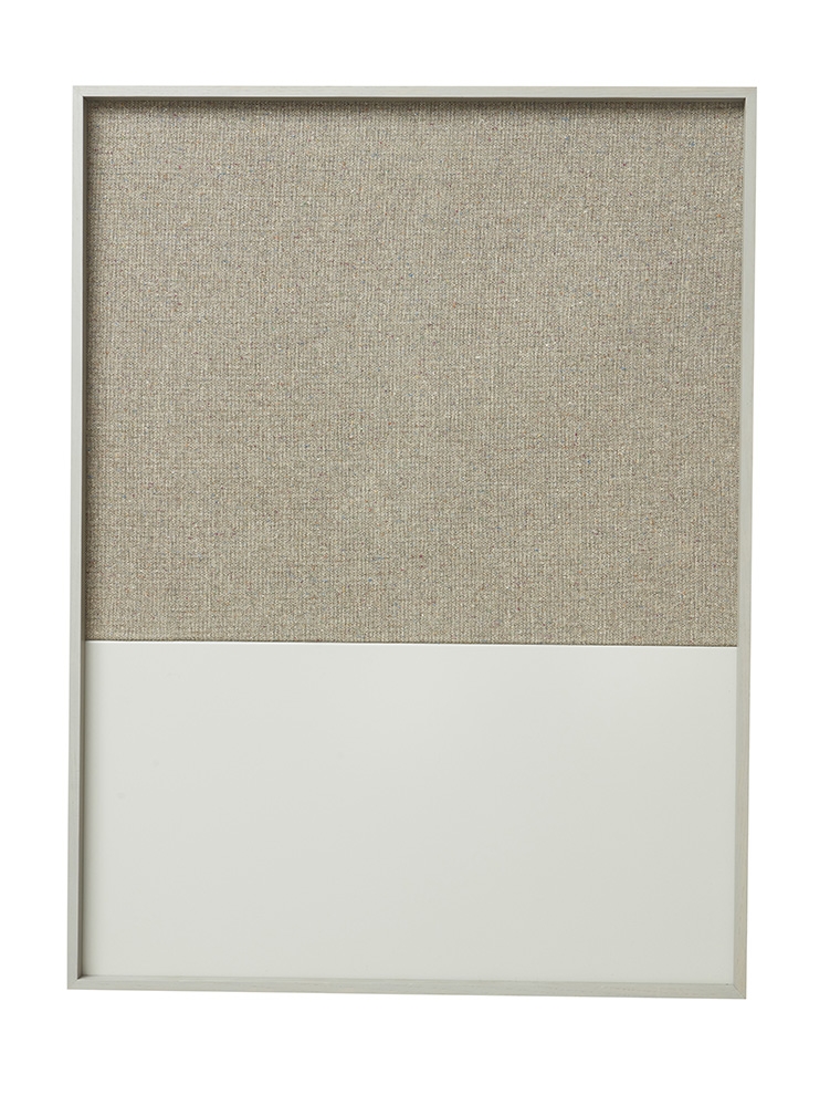 Ferm Living – Frame Pin Board – Grey – Beige / White – Oak / Cork / Fabric – 62cm x 82cm x 3.5cm