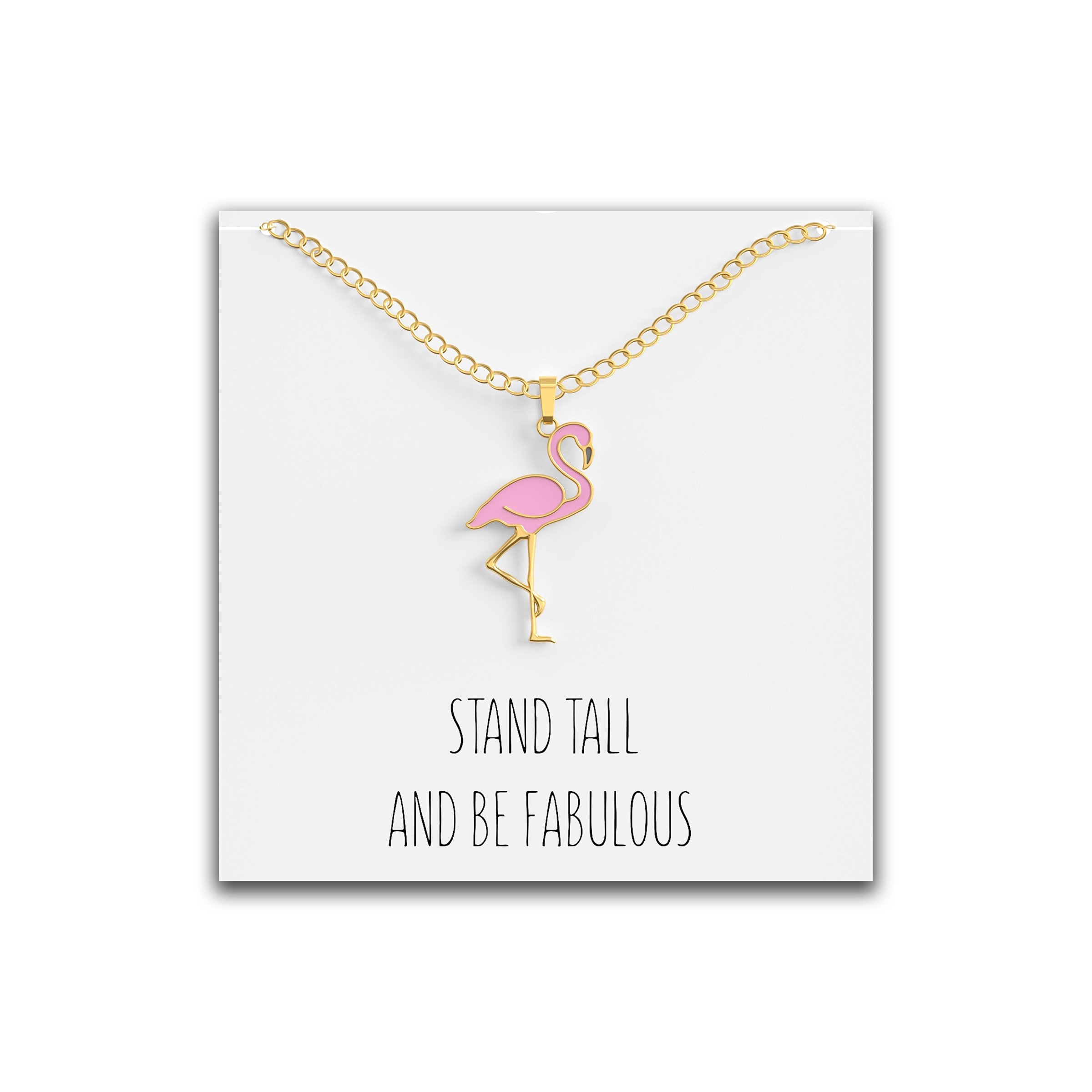 Flamingo Necklace – Silver or Gold Gold – Happy Kisses