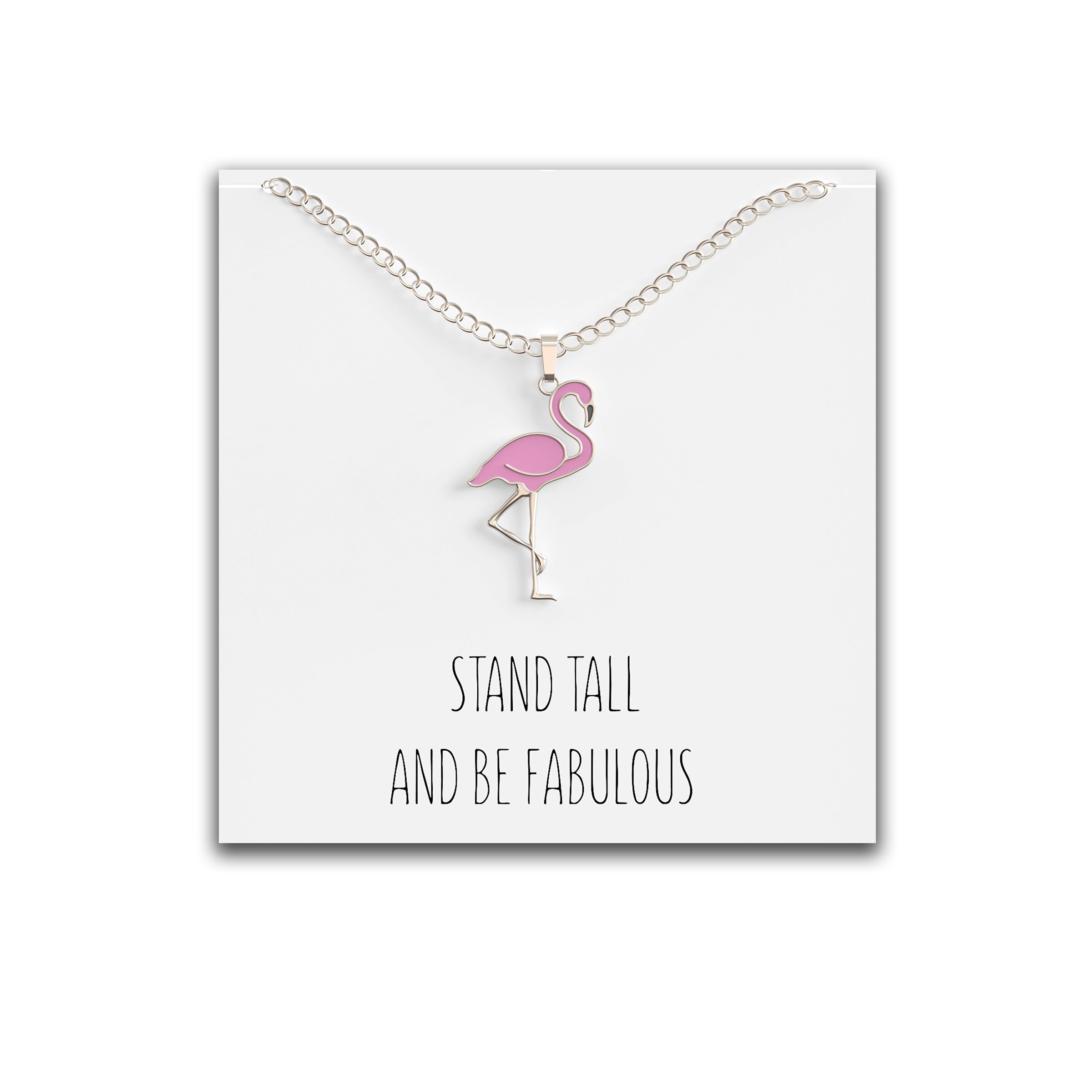 Flamingo Necklace – Silver or Gold Silver – Happy Kisses