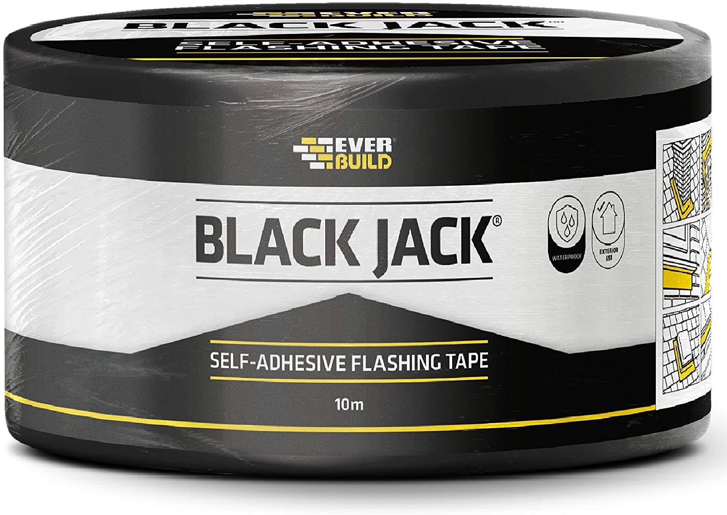 Everbuild – Black Jack Flashing Tape – 10m – 100mm x 10m – Tapes – Just The Job Supplies