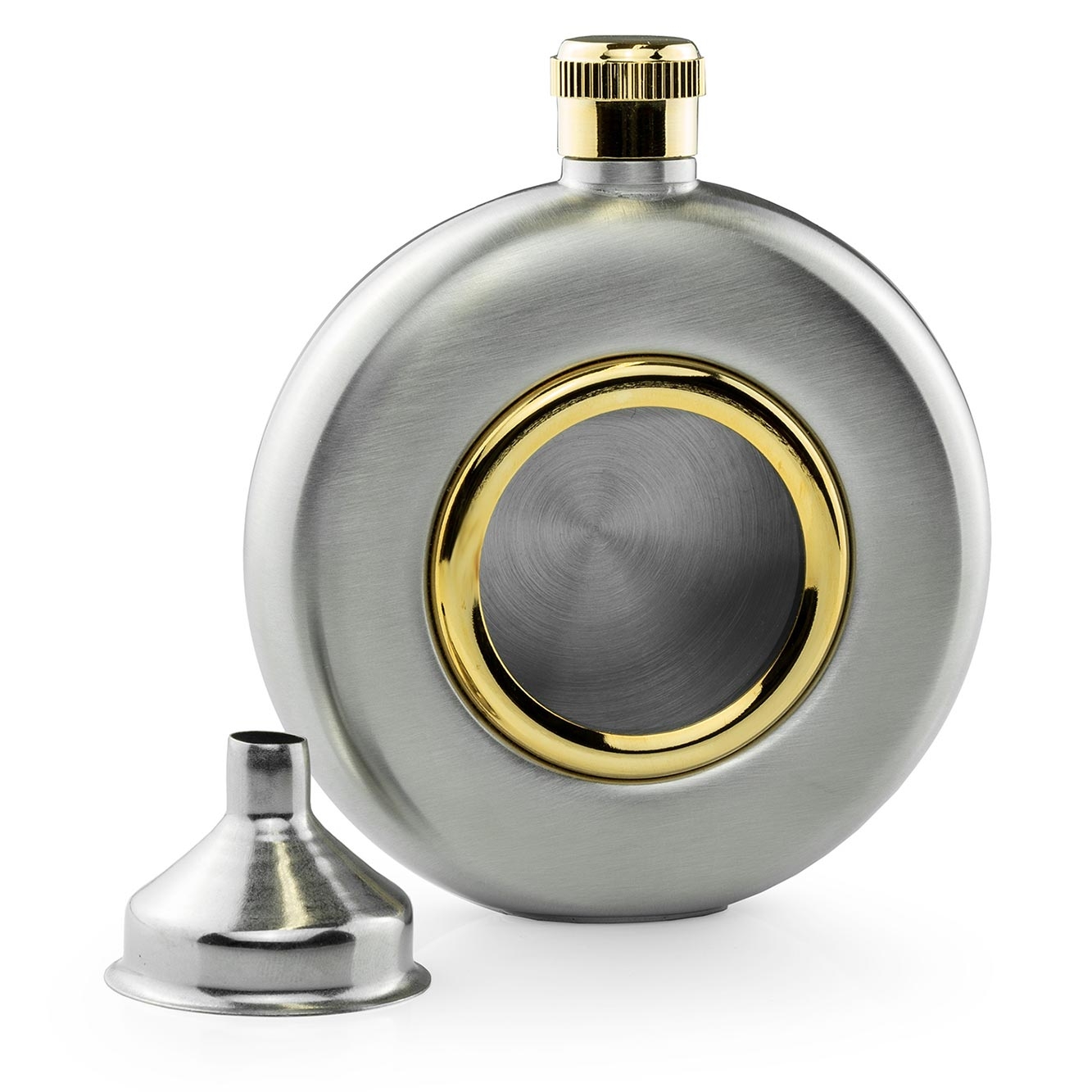 5oz Porthole With Brass Trim Hip Flask