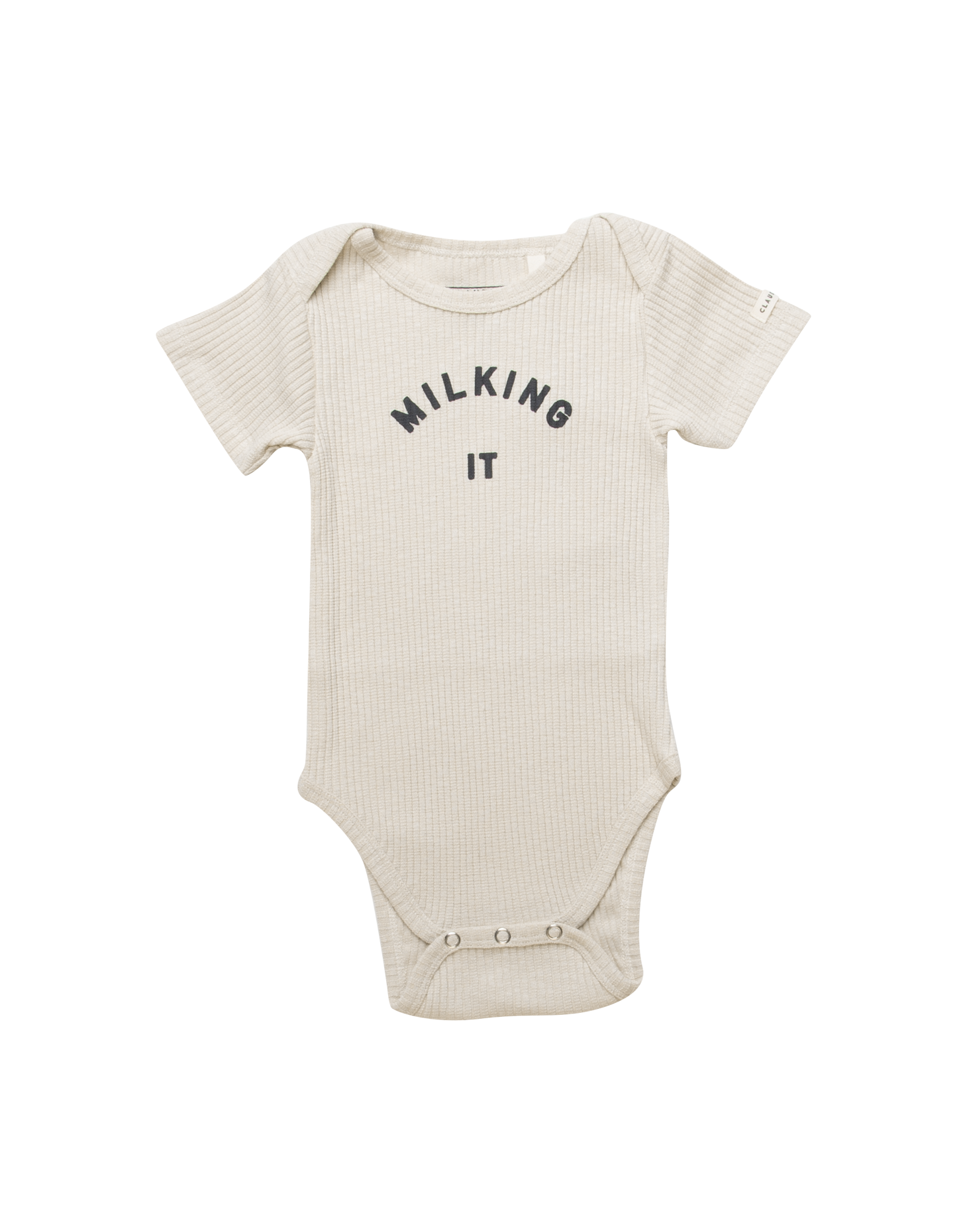 ‘Milking It’ Organic Oat Rib Bodysuit Short Sleeve | 2-3 LEFT, 1 – 2 YEARS – Pippeta