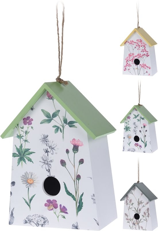 Floral Hanging Wooden Nesting Birdhouse – Fur2Feather Pet Supplies