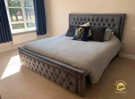 Hilton Bed – Single – 3FT – Optional Mattress – Upholstered – Sleep World Furniture