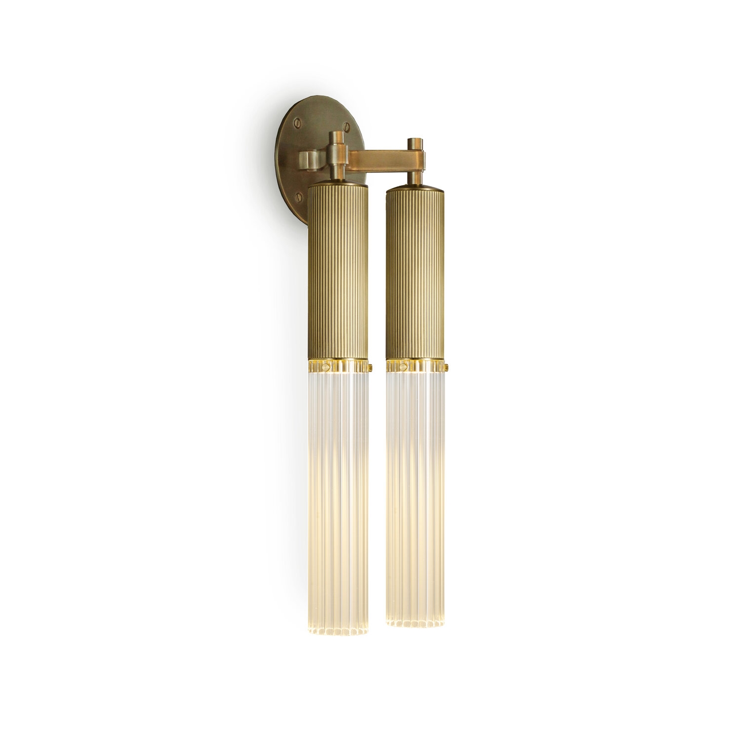 J Adams & Co – Flume Double Wall Light Fixture – LED – Brass Colour – Brass Material