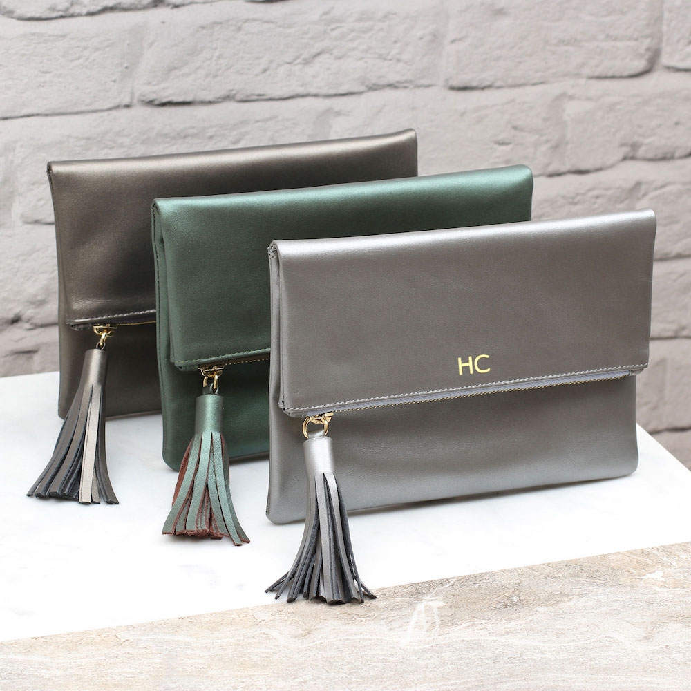 Personalised Luxury Italian Leather Foldover Clutch Bag – Hurley Burley