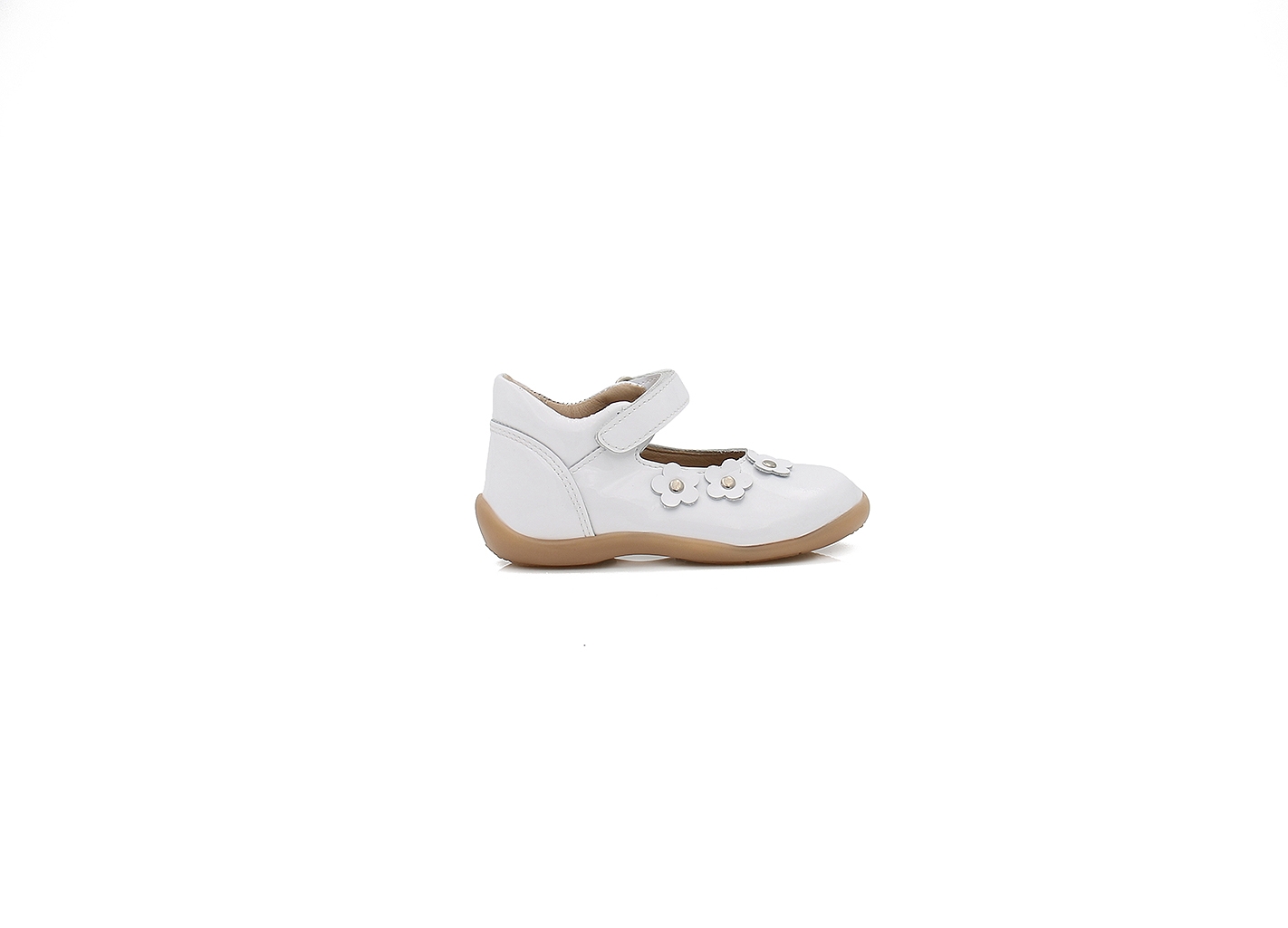 Womens Petasil Freya – White Patent Casual Shoes – Velcro – Strong Heel Support – Fastening Opens Fully – Size 24 / Width F – Patent / Leather