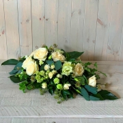 Funeral Spray in Creams Greens and Whites Large – Blooming Amazing