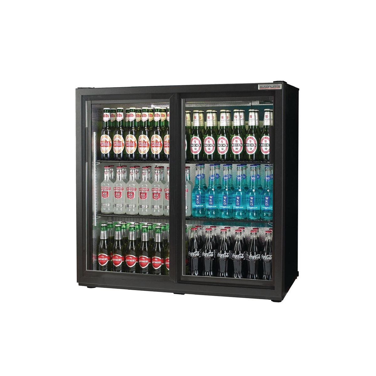 Autonumis Popular Double Sliding Door 3Ft Back Bar Cooler Black A215186