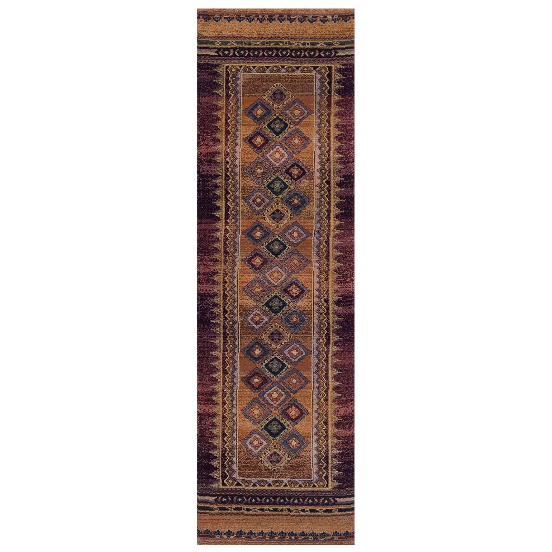 Oriental Weavers – Gabbeh 107 R Runner Rust 68 x 235cm / Orange – The Rug Quarter